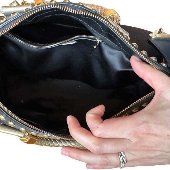Rare Authentic Versace Snap Out of It Icon Bag - Black & Gold - Picture 15 of 16